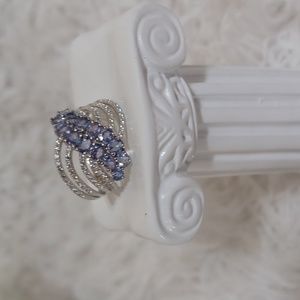 Colleen Lopez Tanzanite Swirl Sterling Silver Ring NEW